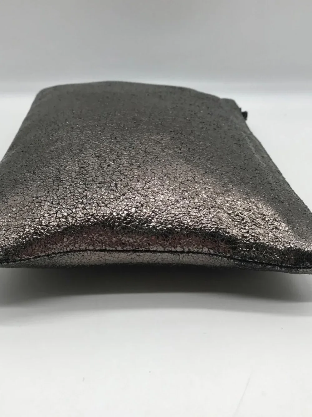 Marc Jacobs Dark Glossy Gray Zip Pouch